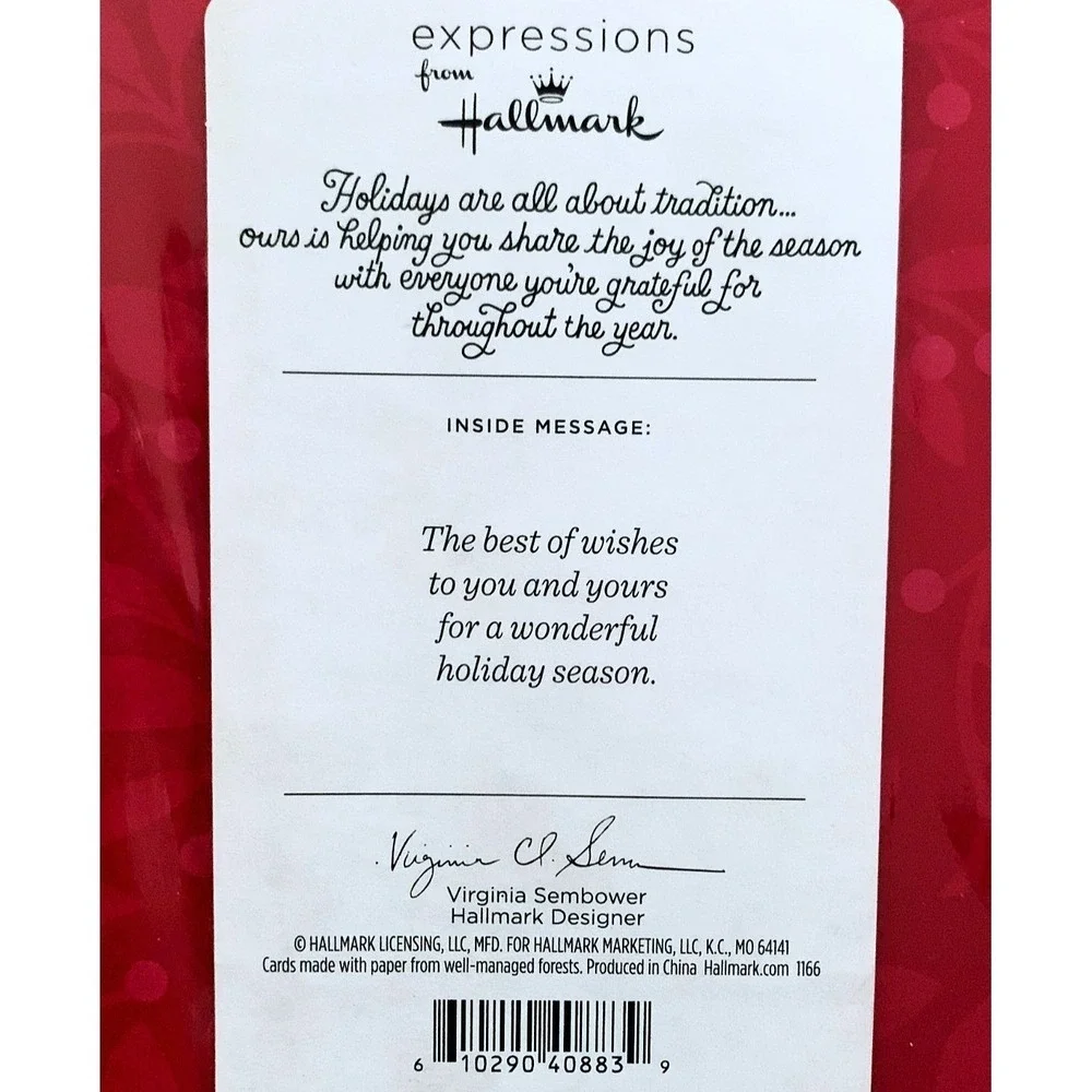 Hallmark 40 ct Merry Christmas Cards Gold Red Old Type Script Seals ENV 5x8 NOS